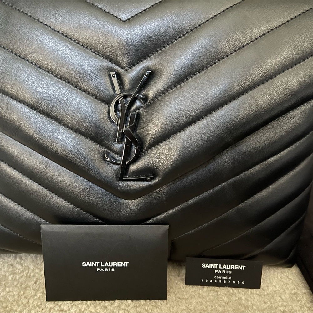 YSL black Lou Lou, medium, pre-owned. Very good condition.